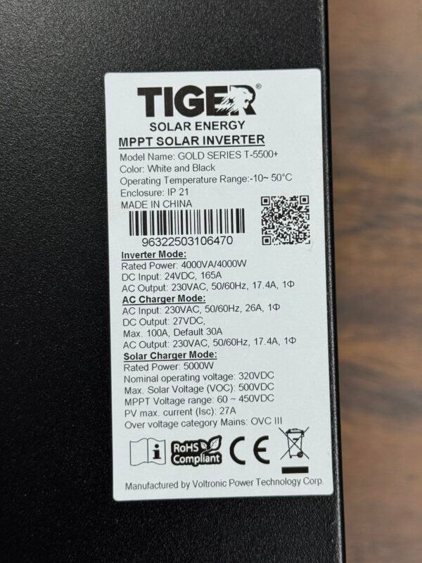 Tiger 4kw Hybrid Inverter Gold Series - Image 2