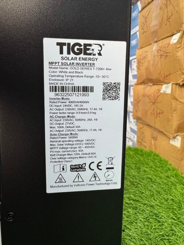 Tiger Solar Inverter 4kw Gold Series T7200+ - Image 2