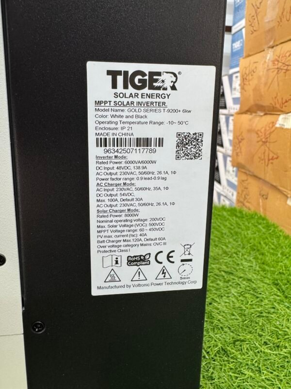 Tiger Solar Inverter 6kw Gold Series T9200+ - Image 6