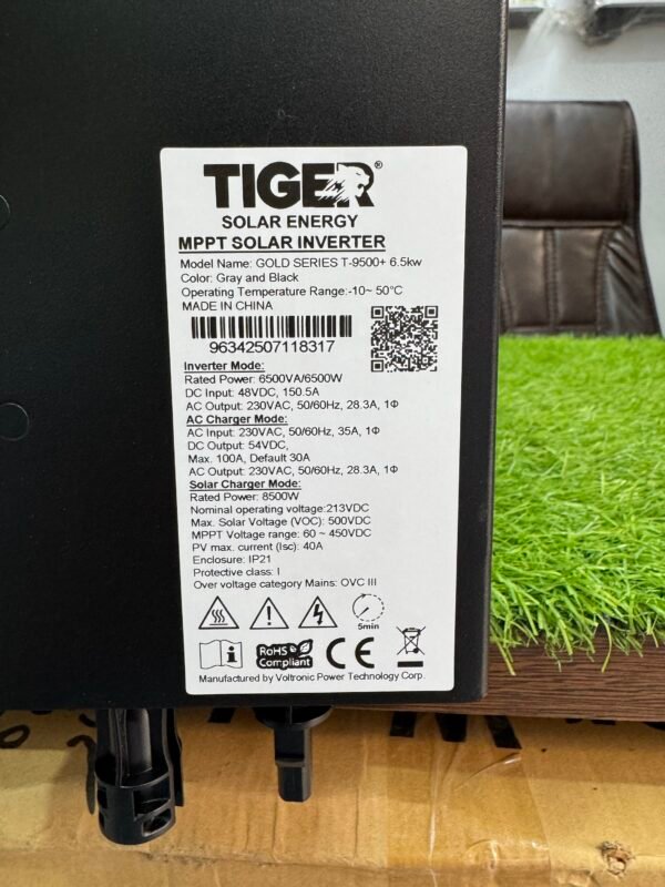 Tiger Solar Inverter 6.5Kw Gold Series T9500+ - Image 2