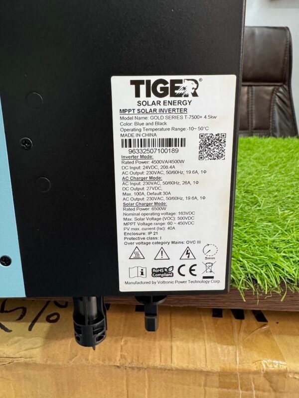 Tiger Solar Inverter 4.5Kw Gold Series T7500+ - Image 2